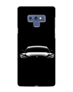 Чехол для Samsung Galaxy Note 9 с картинкой «Фары Tesla Night»