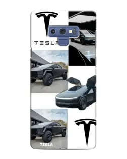 Чехол для Samsung Galaxy Note 9 с картинкой «Коллаж Cybertruck Tesla»