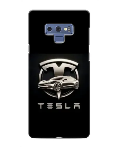 Чехол для Samsung Galaxy Note 9 с картинкой «Tesla — серебристое авто»