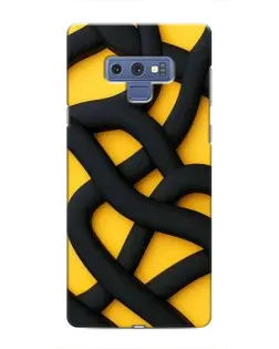 Чехол для Samsung Galaxy Note 9 с картинкой «Черное желтое переплетение»