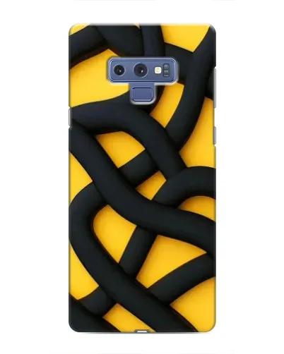 Чехол для Samsung Galaxy Note 9 с картинкой «Черное желтое переплетение»