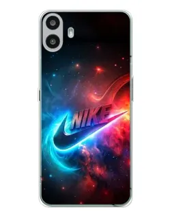 Чехол для Nothing CMF Phone 1 с картинкой «Огненный логотип Nike»