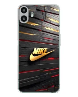 Чехол для Nothing CMF Phone 1 с картинкой «Золотой Nike на металле»