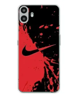 Чехол для Nothing CMF Phone 1 с картинкой «Красные брызги Nike»