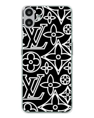 Чехол для Nothing CMF Phone 1 с картинкой «Черно-белый узор LV»