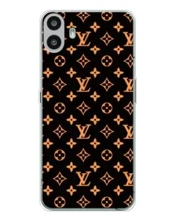 Чехол для Nothing CMF Phone 1 с картинкой «Золотая монограмма LV»