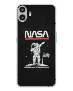 Чехол для Nothing CMF Phone 1 с картинкой «NASA — шагаем по Луне»