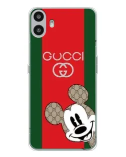 Чехол для Nothing CMF Phone 1 с картинкой «Gucci — полосы и Микки» Чехол для Nothing CMF Phone 1 с картинкой «Gucci — полосы и Микки»