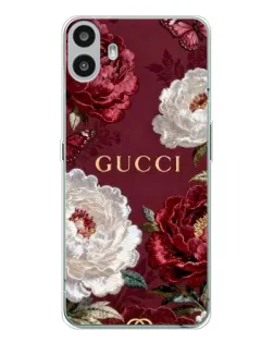 Чехол для Nothing CMF Phone 1 с картинкой «Gucci — бордовые розы» Чехол для Nothing CMF Phone 1 с картинкой «Gucci — бордовые розы»