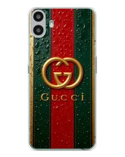 Чехол для Nothing CMF Phone 1 с картинкой «Gucci — фирменная полоса и золото» Чехол для Nothing CMF Phone 1 с картинкой «Gucci — фирменная полоса и золото»