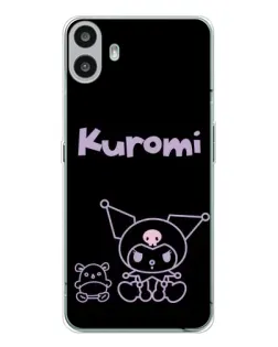 Чехол для Nothing CMF Phone 1 с картинкой «Kuromi — черный минимализм»