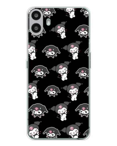 Чехол для Nothing CMF Phone 1 с картинкой «Черный паттерн Kuromi»