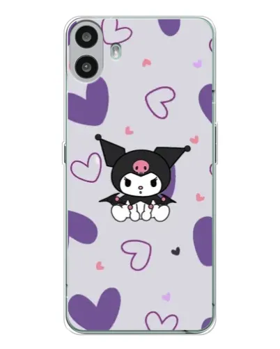 Чехол для Nothing CMF Phone 1 с картинкой «Kuromi и лавандовые сердца»