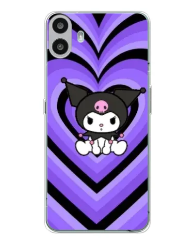 Чехол для Nothing CMF Phone 1 с картинкой «Kuromi и фиолетовые сердца»