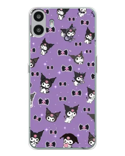 Чехол для Nothing CMF Phone 1 с картинкой «Kuromi — паттерн»