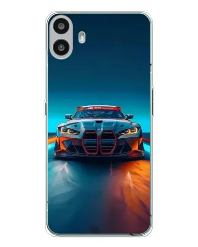 Чехол для Nothing CMF Phone 1 с картинкой «BMW — огни неона» Чехол для Nothing CMF Phone 1 с картинкой «BMW — огни неона»