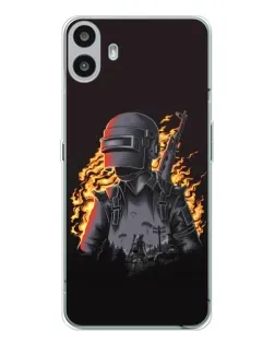 Чехол для Nothing CMF Phone 1 с картинкой «PUBG — огненный силуэт»