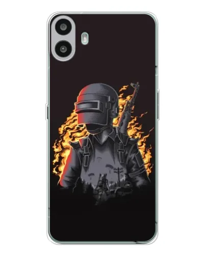 Чехол для Nothing CMF Phone 1 с картинкой «PUBG — огненный силуэт»