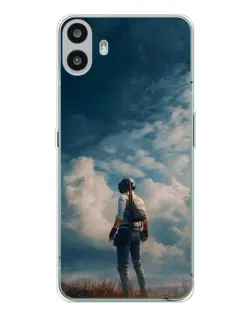 Чехол для Nothing CMF Phone 1 с картинкой «Герой PUBG на скале»