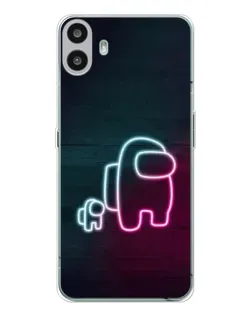 Чехол для Nothing CMF Phone 1 с картинкой «Among Us неон-арт»