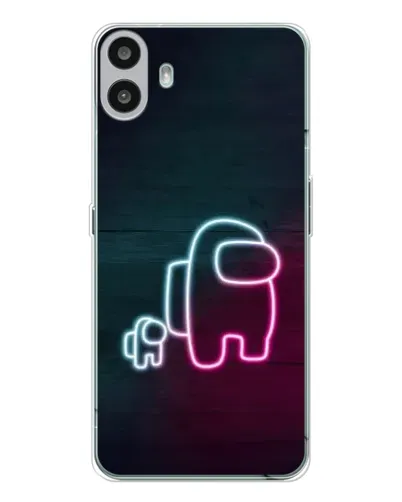 Чехол для Nothing CMF Phone 1 с картинкой «Among Us неон-арт»