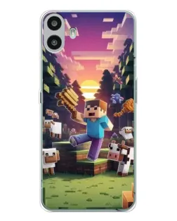 Чехол для Nothing CMF Phone 1 с картинкой «Стив на ферме»