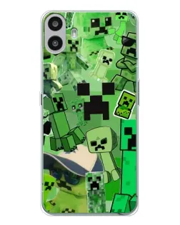 Чехол для Nothing CMF Phone 1 с картинкой «Криперы Minecraft»