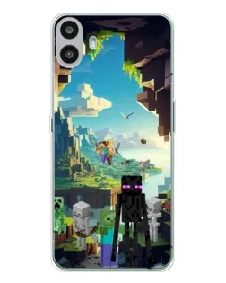 Чехол для Nothing CMF Phone 1 с картинкой «Эндермен в лесу»