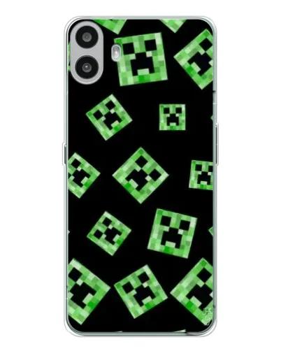 Чехол для Nothing CMF Phone 1 с картинкой «Паттерн с криперами» Чехол для Nothing CMF Phone 1 с картинкой «Паттерн с криперами»