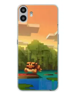 Чехол для Nothing CMF Phone 1 с картинкой «Майнкрафт закат солнца»