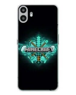 Чехол для Nothing CMF Phone 1 с картинкой «Minecraft Diamond лого»