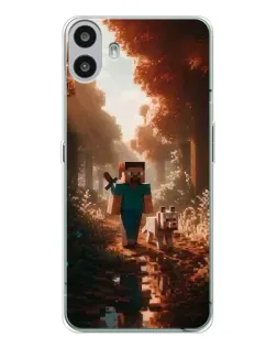 Чехол для Nothing CMF Phone 1 с картинкой «Стив в лесу»