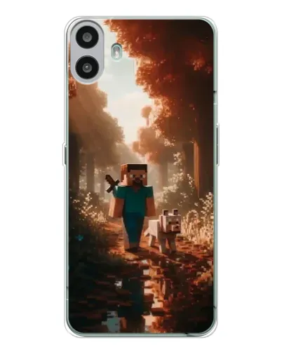 Чехол для Nothing CMF Phone 1 с картинкой «Стив в лесу» Чехол для Nothing CMF Phone 1 с картинкой «Стив в лесу»
