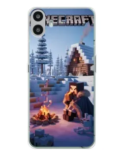 Чехол для Nothing CMF Phone 1 с картинкой «Зимний Minecraft»