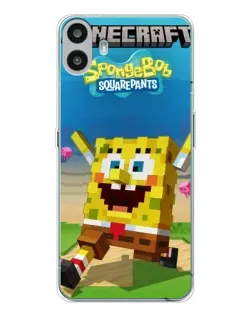 Чехол для Nothing CMF Phone 1 с картинкой «Губка Боб Minecraft»