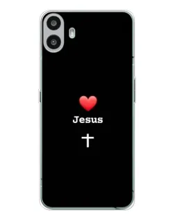 Чехол для Nothing CMF Phone 1 с картинкой «Сердце - Jesus»