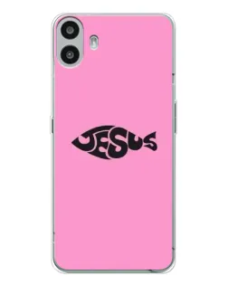 Чехол для Nothing CMF Phone 1 с картинкой «Розовый символ  Jesus»