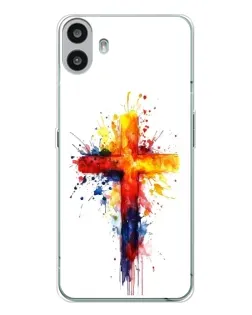 Чехол для Nothing CMF Phone 1 с картинкой «Акварельный крест»