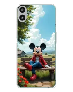 Чехол для Nothing CMF Phone 1 с картинкой «Микки на скамейке»