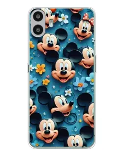 Чехол для Nothing CMF Phone 1 с картинкой «Паттерн Микки и Минни»