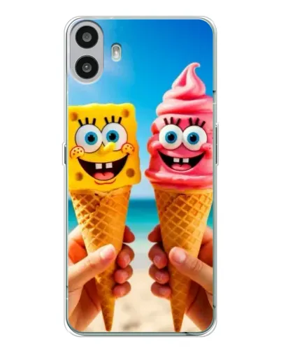 Чехол для Nothing CMF Phone 1 с картинкой «Спанч Боб мороженое»