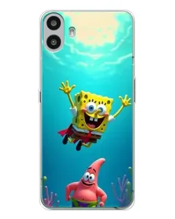 Чехол для Nothing CMF Phone 1 с картинкой «Спанч Боб под водой»