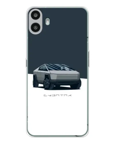Чехол для Nothing CMF Phone 1 с картинкой «Серебристый Cybertruck Tesla»