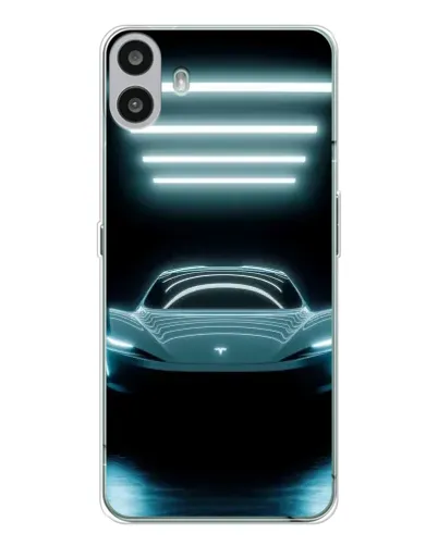 Чехол для Nothing CMF Phone 1 с картинкой «Tesla в неоне»
