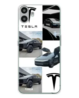 Чехол для Nothing CMF Phone 1 с картинкой «Коллаж Cybertruck Tesla» Чехол для Nothing CMF Phone 1 с картинкой «Коллаж Cybertruck Tesla»