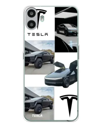Чехол для Nothing CMF Phone 1 с картинкой «Коллаж Cybertruck Tesla»