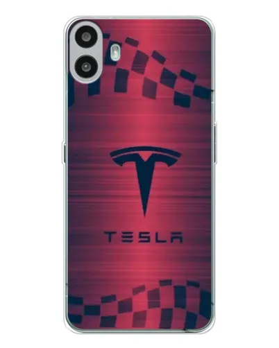 Чехол для Nothing CMF Phone 1 с картинкой «Тесла красный карбон»