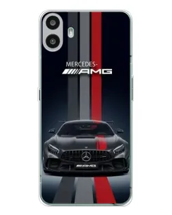 Чехол для Nothing CMF Phone 1 с картинкой «Mercedes — белый карбон»