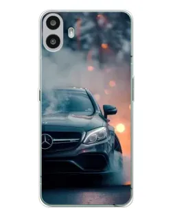 Чехол для Nothing CMF Phone 1 с картинкой «Mercedes — ночной город»