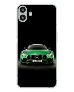 Чехол для Nothing CMF Phone 1 с картинкой «Mercedes — неоновый лого»